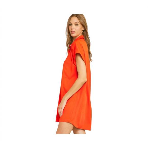 NEW ENTRO tell me about it shirt dress in red - Picture 3 of 3